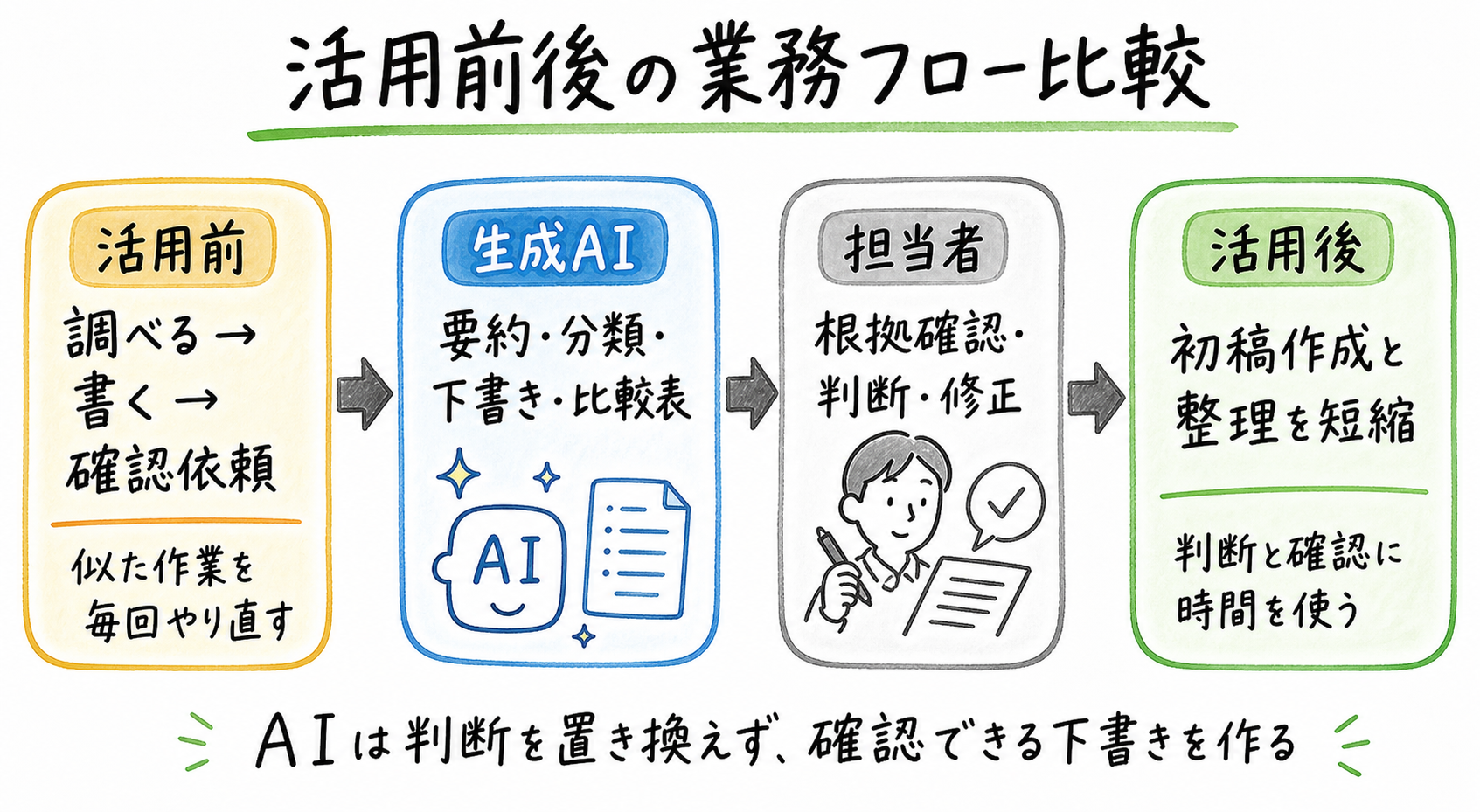 活用前後の業務フロー比較